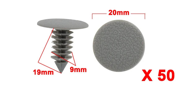 X Autohaux Vehicle Universal 10-100Pcs Gray Beige Plastic Door Bumper Push Rivets Clip 9mm Retainer Clips Fasteners For Auto Car