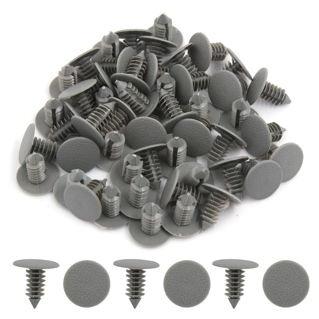 X Autohaux Vehicle Universal 10-100Pcs Gray Beige Plastic Door Bumper Push Rivets Clip 9mm Retainer Clips Fasteners For Auto Car