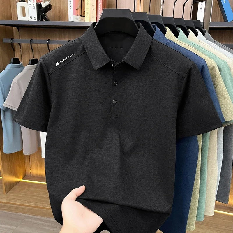 Men's Modern Polo Shirt - Slim Fit, Short Sleeve Business Casual
