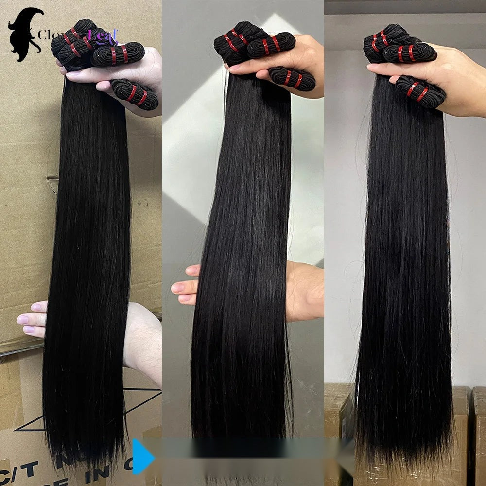 Straight Human Hair Bundles - Double Drawn