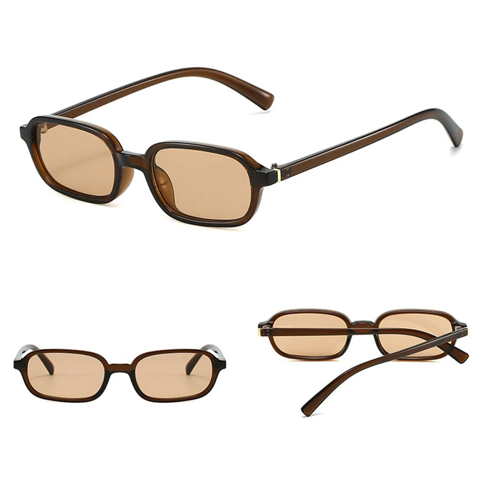 Vintage Rectangle Sunglasses UV400 for Men Women Small Square