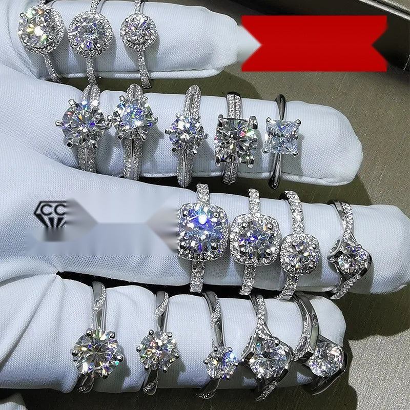 White Gold Cubic Zirconia Engagement Ring for Women