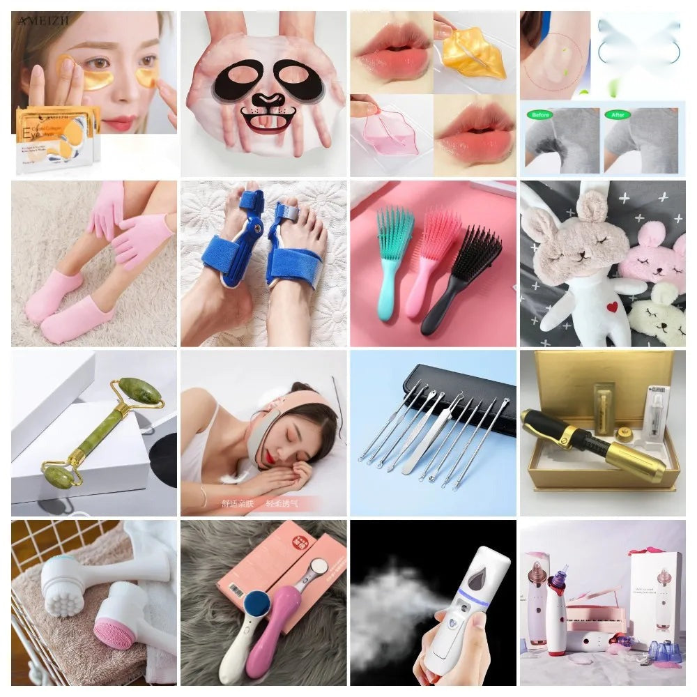 T-Shaped Vibrating Face Roller Massager - Gold Finish