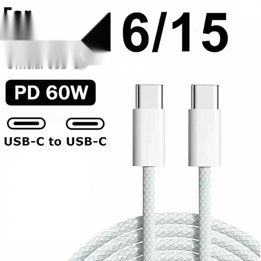 USB-C to USB-C PD 60W Fast Charging Cable for iPhone