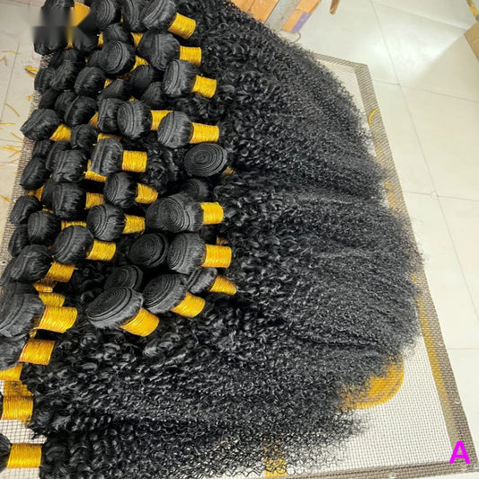 Afro Kinky Curly Human Hair Bundles - Double Weft