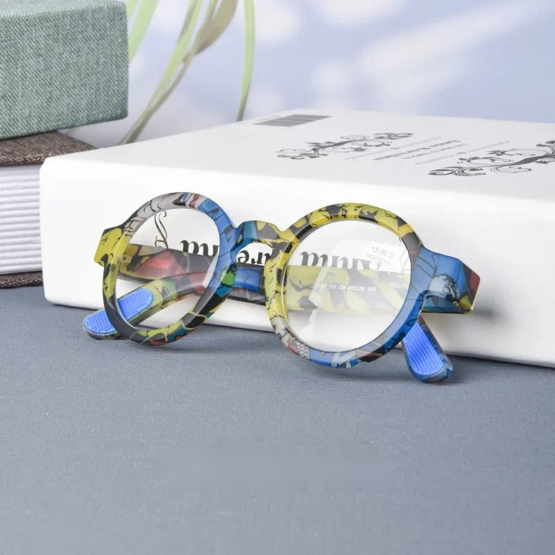 Vintage Round Reading Glasses – Lightweight Clear Frame Readers