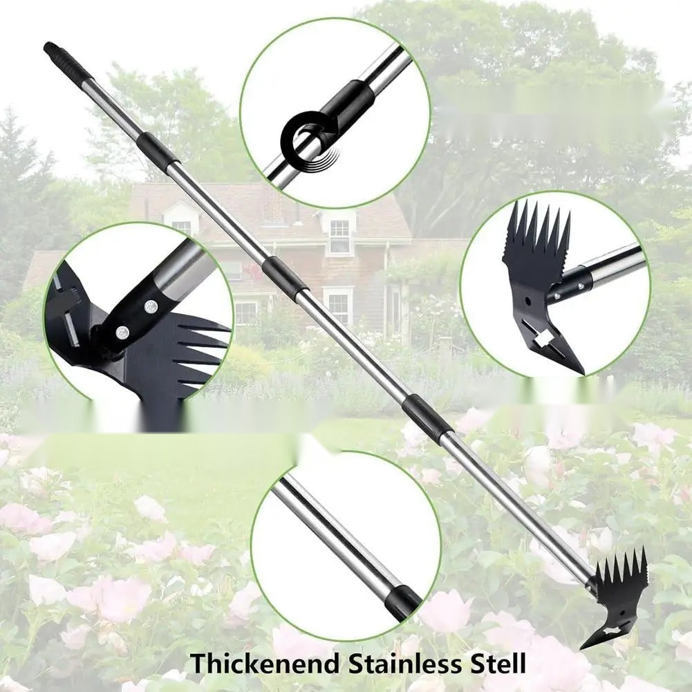 Long-Handle Weed Puller – 2-in-1 Stand-Up Root Remover for No-Bend Lawn Weeding