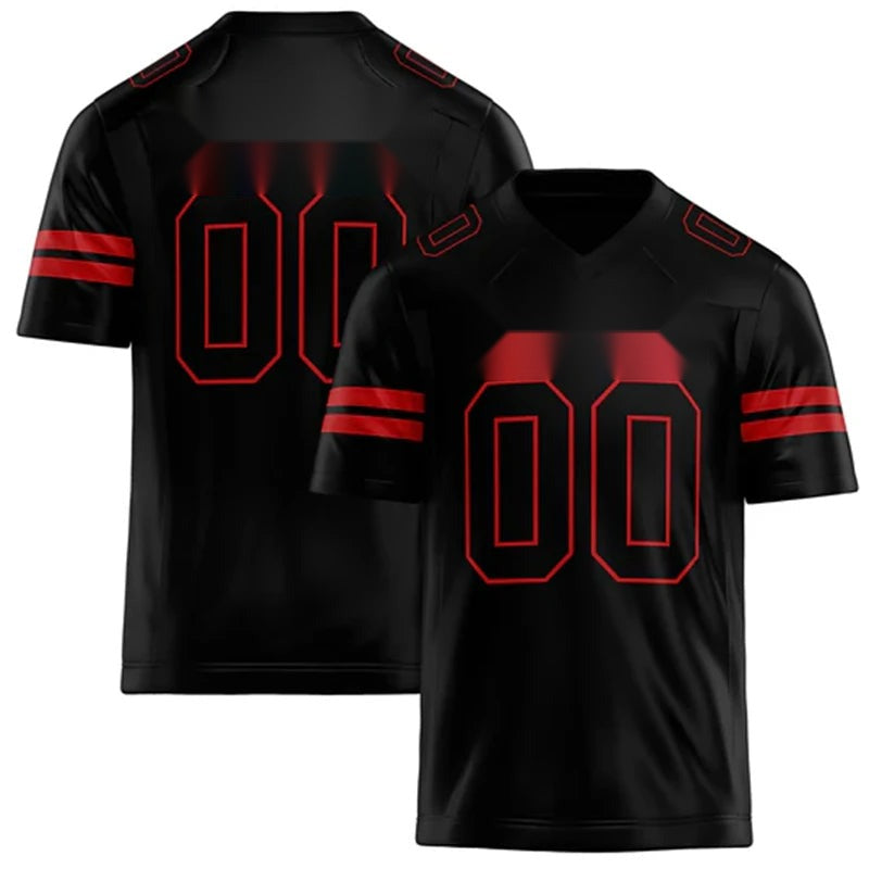 Men's Black Quick Dry Rugby Tee – Custom Team Name & Number