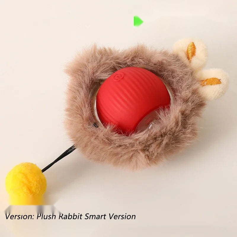 Automatic Rolling Cat Ball Toy with Tail, Rechargeable