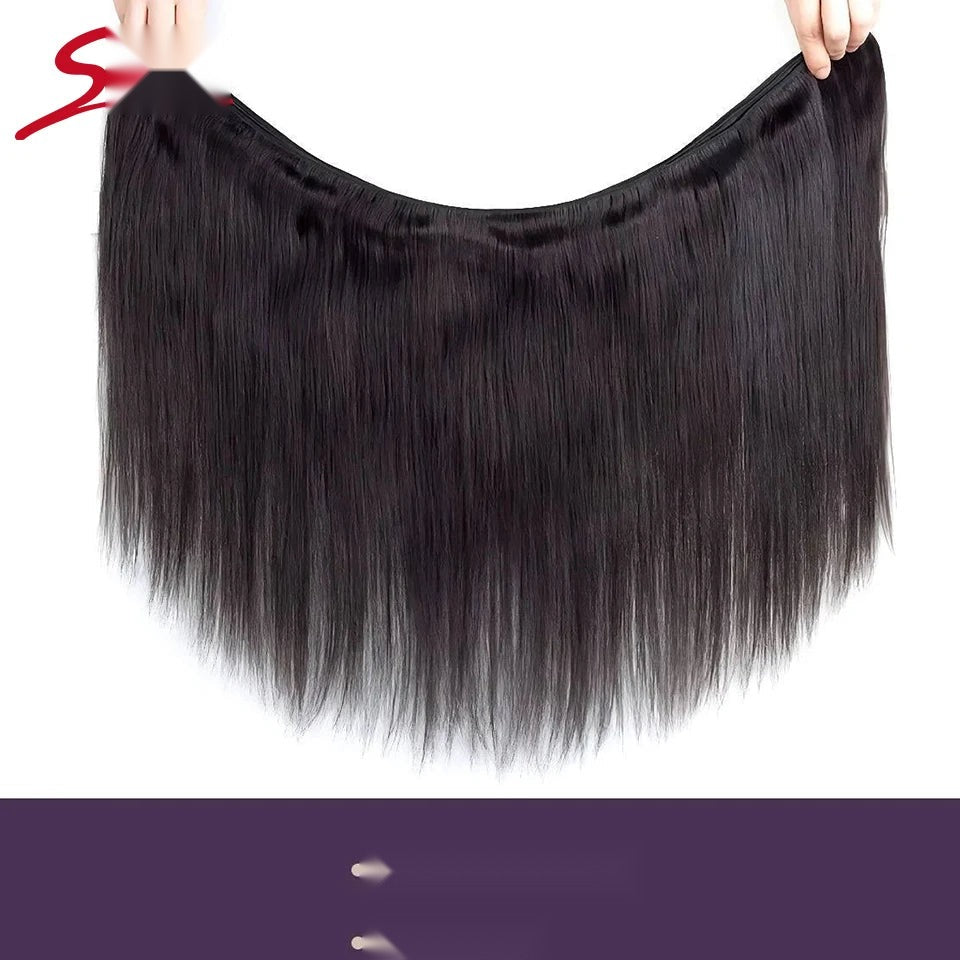 Honey Blonde Straight Human Hair Weave Bundle - Double Drawn