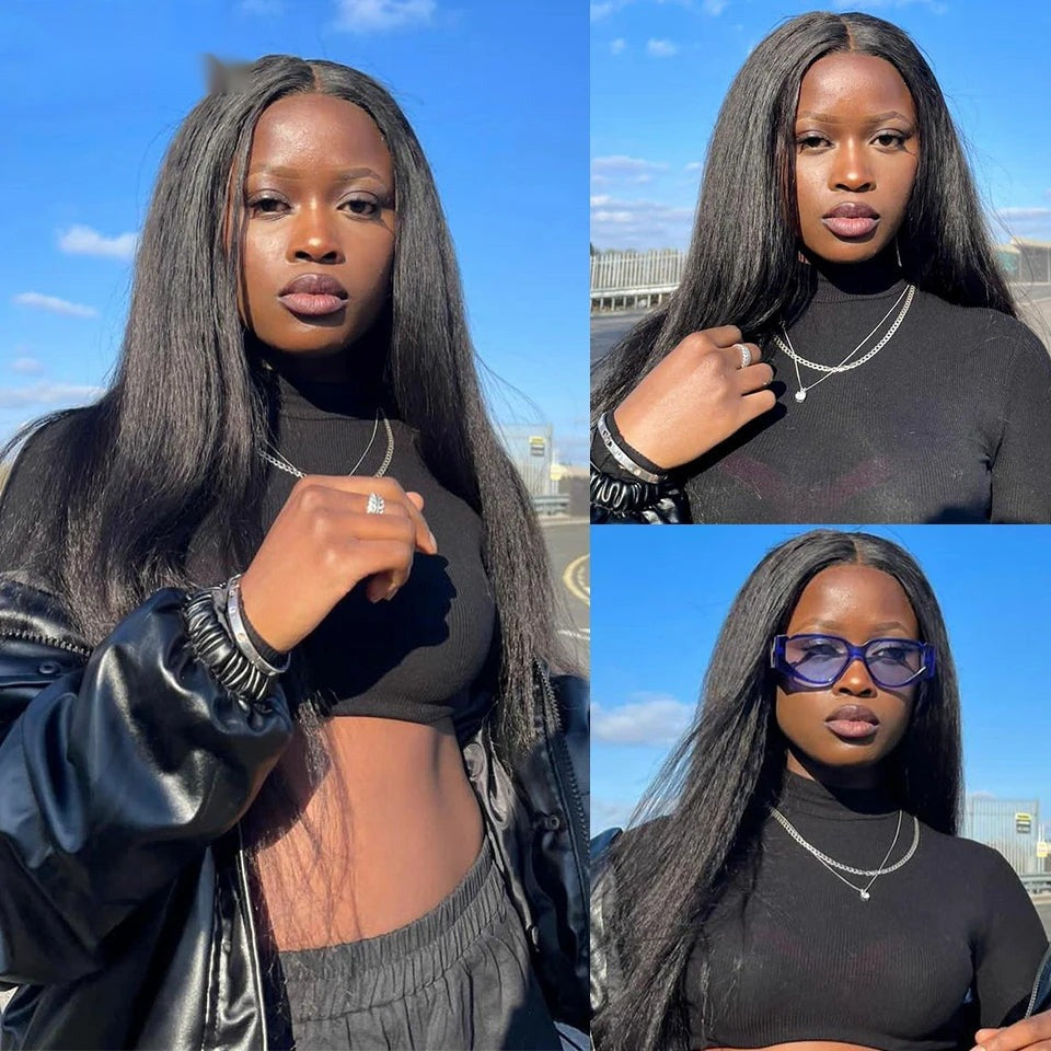 Straight Yaki Human Hair Bundles - Relaxed Texture Extensions