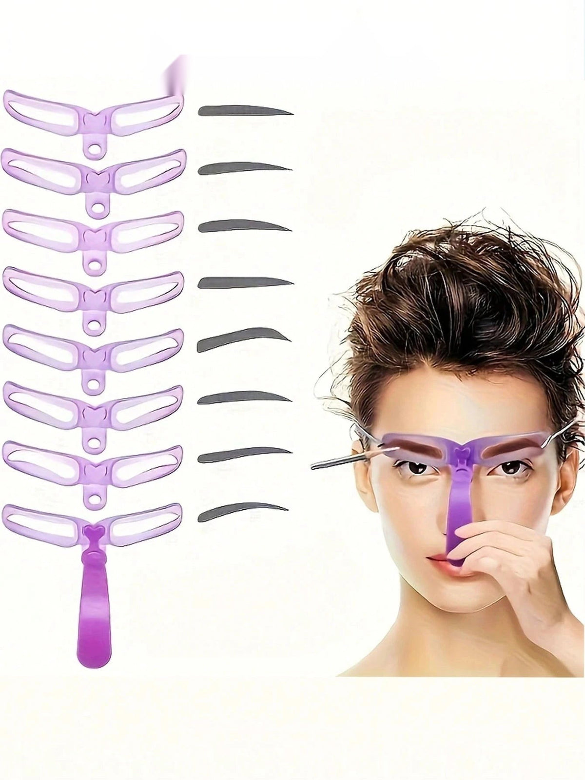 8-Piece Reusable Eyebrow Stencil Kit for Perfect Brows