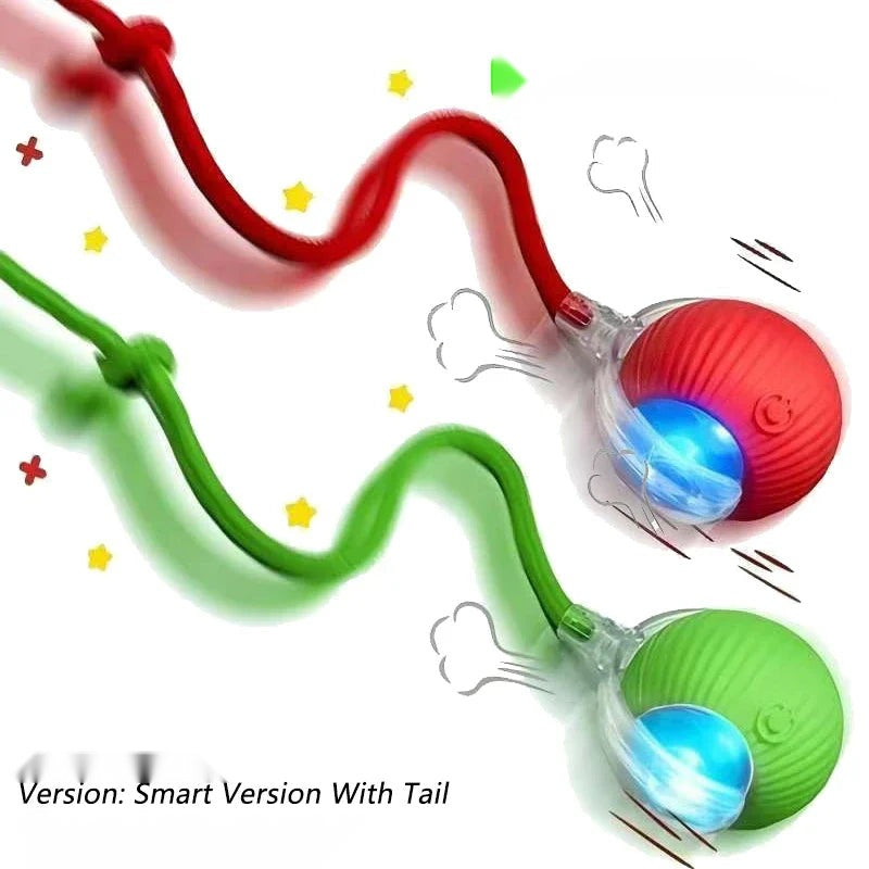 Automatic Rolling Cat Ball Toy with Tail, Rechargeable