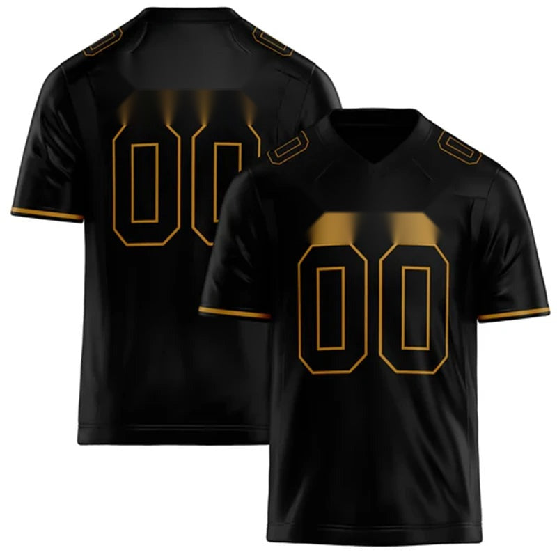 Men's Black Quick Dry Rugby Tee – Custom Team Name & Number