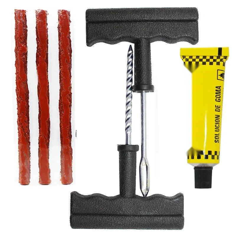 Tubeless Tire Repair Kit - Puncture Plug Tool for Car Motorcycle Bike