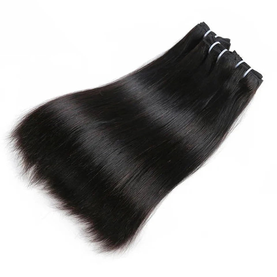 Honey Blonde Straight Human Hair Weave Bundle - Double Drawn