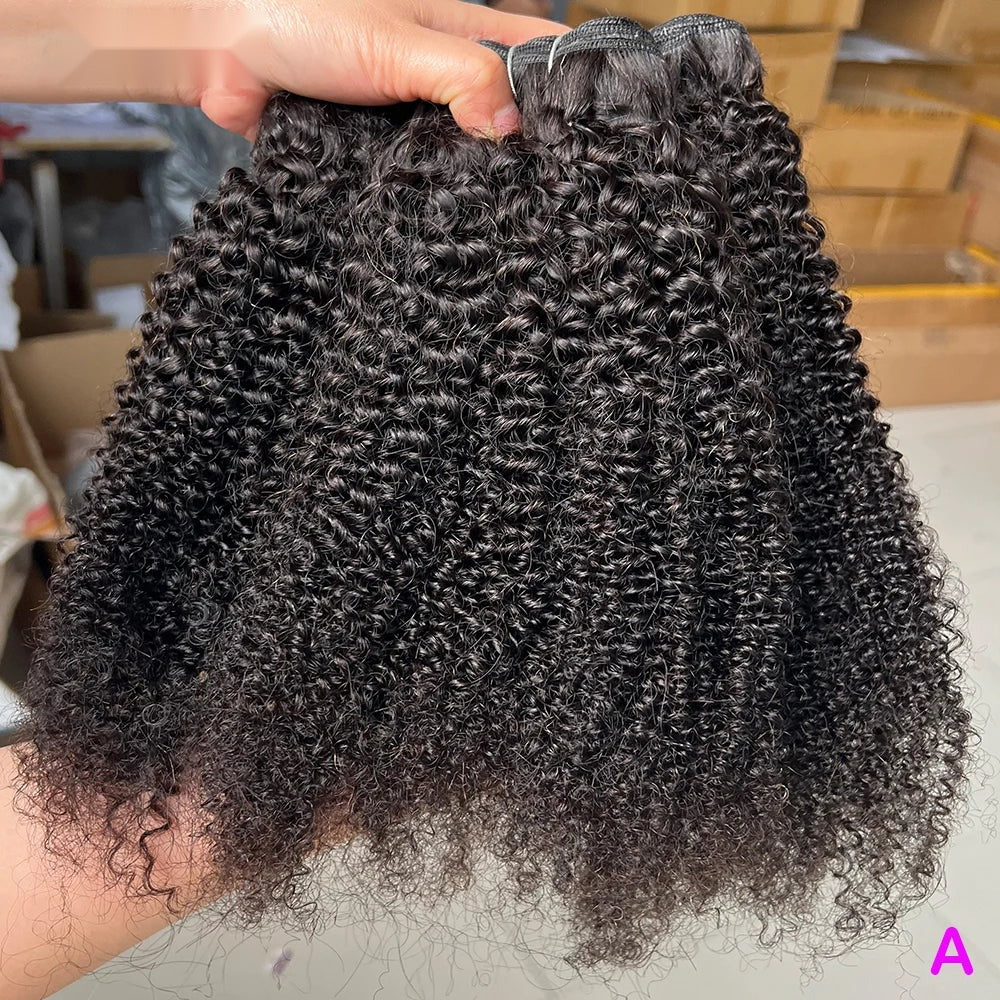 Afro Kinky Curly Human Hair Bundles - Double Weft