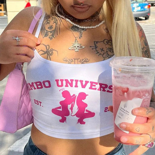 Y2K Harajuku Punk Sleeveless Crop Top Women's Vintage Streetwear Tee