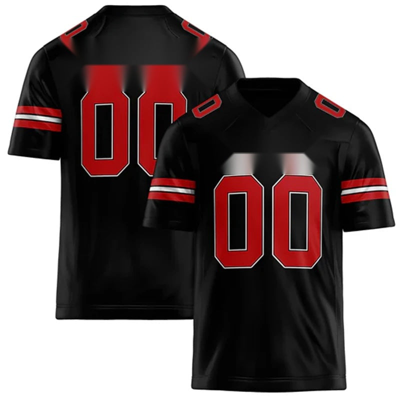 Men's Black Quick Dry Rugby Tee – Custom Team Name & Number