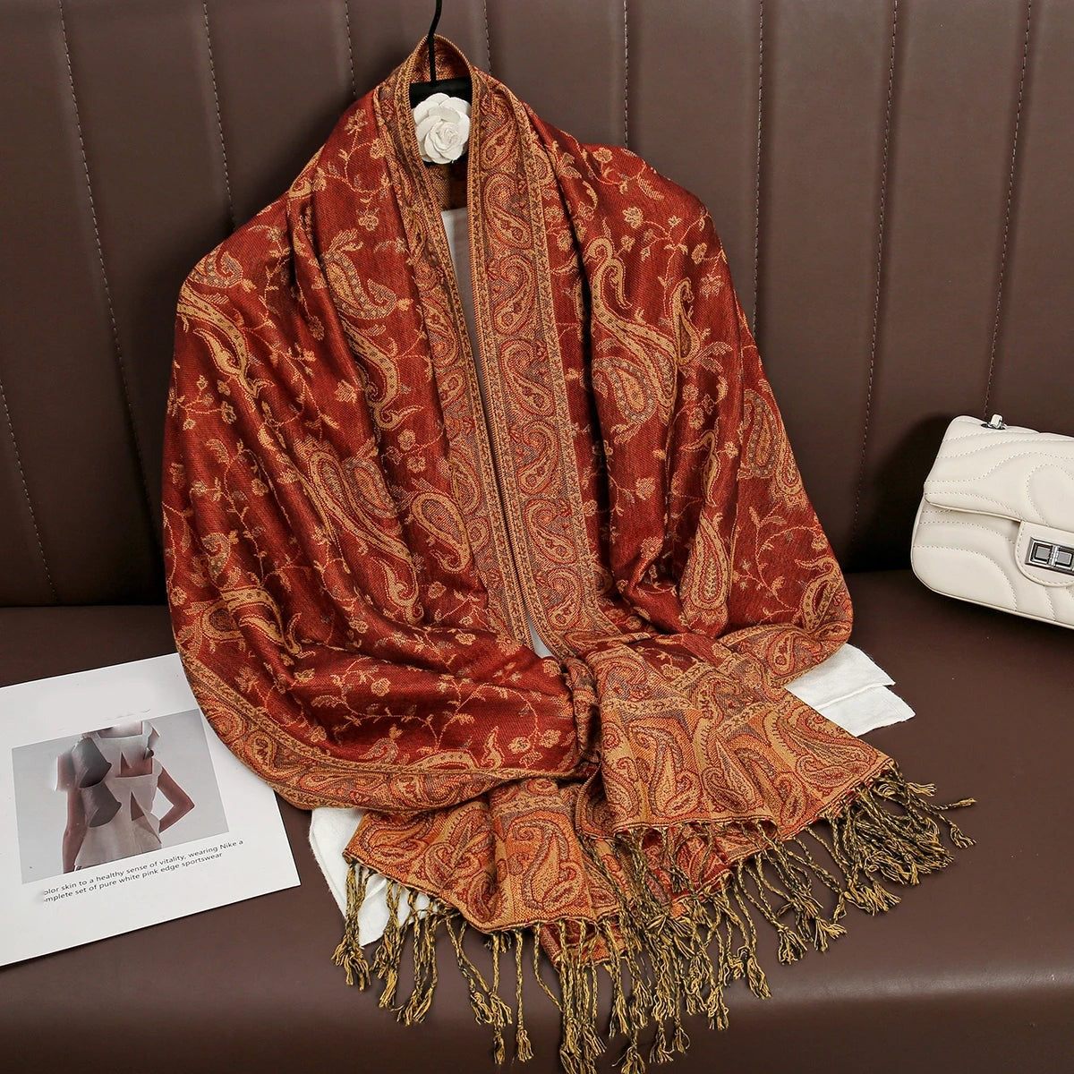 Women's Printed Pashmina Shawl, Soft Winter Scarf