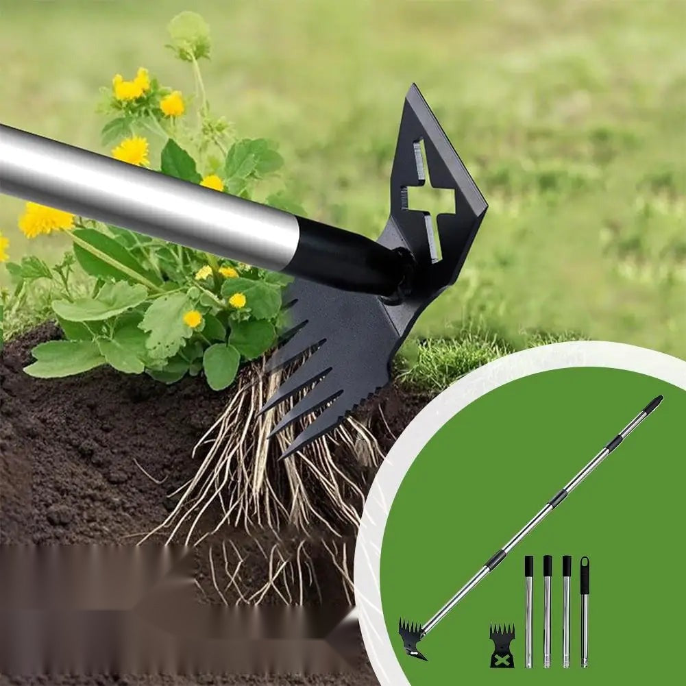 Long-Handle Weed Puller – 2-in-1 Stand-Up Root Remover for No-Bend Lawn Weeding