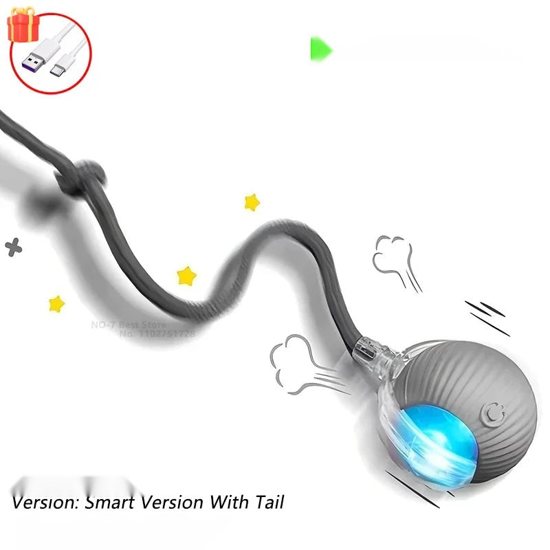 Automatic Rolling Cat Ball Toy with Tail, Rechargeable