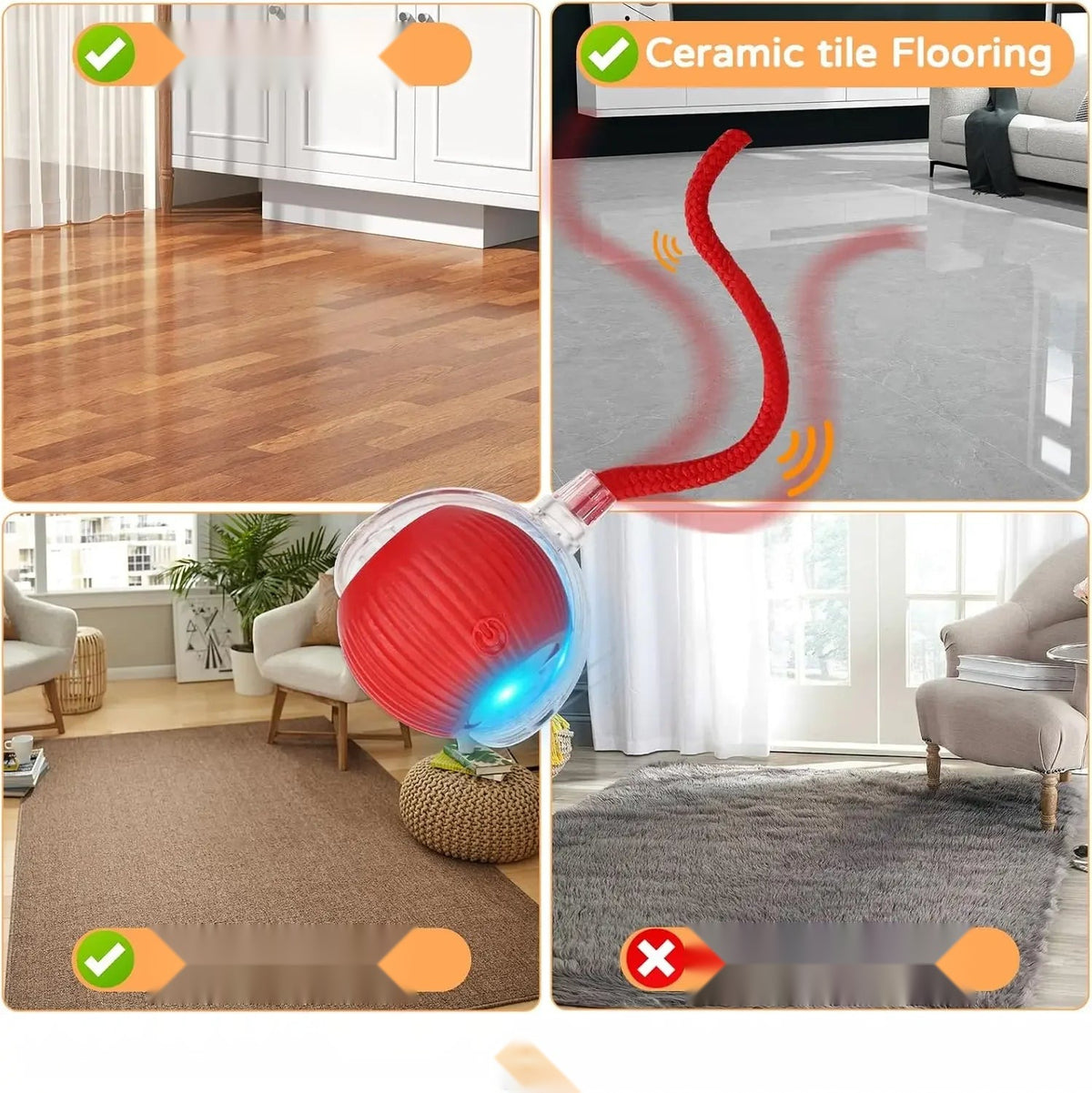Automatic Rolling Cat Ball Toy with Tail, Rechargeable