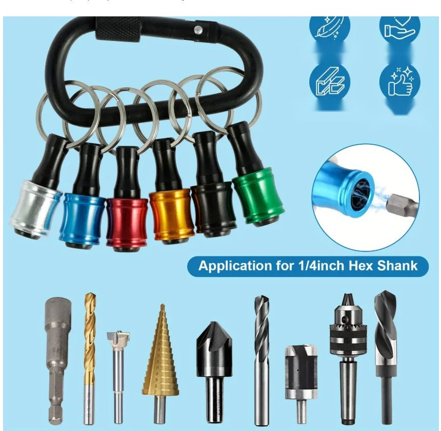 12-Pack 1/4" Hex Screwdriver Bit Holder Quick-Change Aluminum