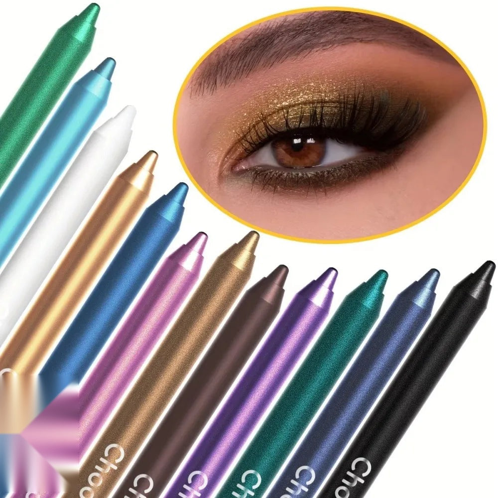 12Pc Waterproof Eyeliner Pens - Shimmer Eyeshadow & Highlighter