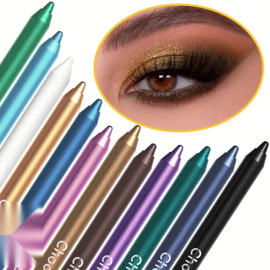 12Pc Waterproof Eyeliner Pens - Shimmer Eyeshadow & Highlighter