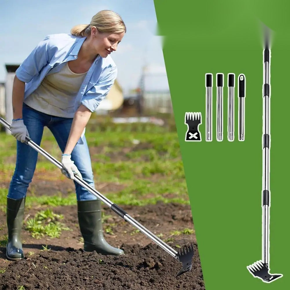 Long-Handle Weed Puller – 2-in-1 Stand-Up Root Remover for No-Bend Lawn Weeding