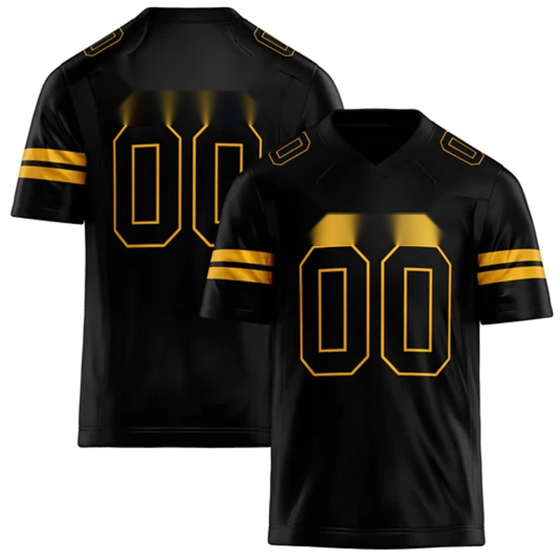 Men's Black Quick Dry Rugby Tee – Custom Team Name & Number