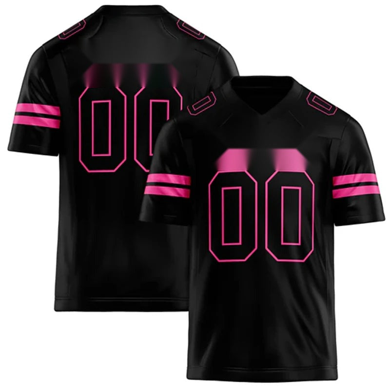 Men's Black Quick Dry Rugby Tee – Custom Team Name & Number