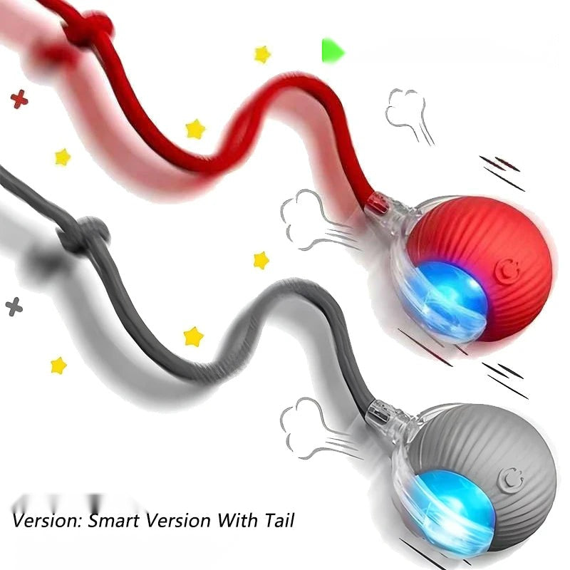Automatic Rolling Cat Ball Toy with Tail, Rechargeable
