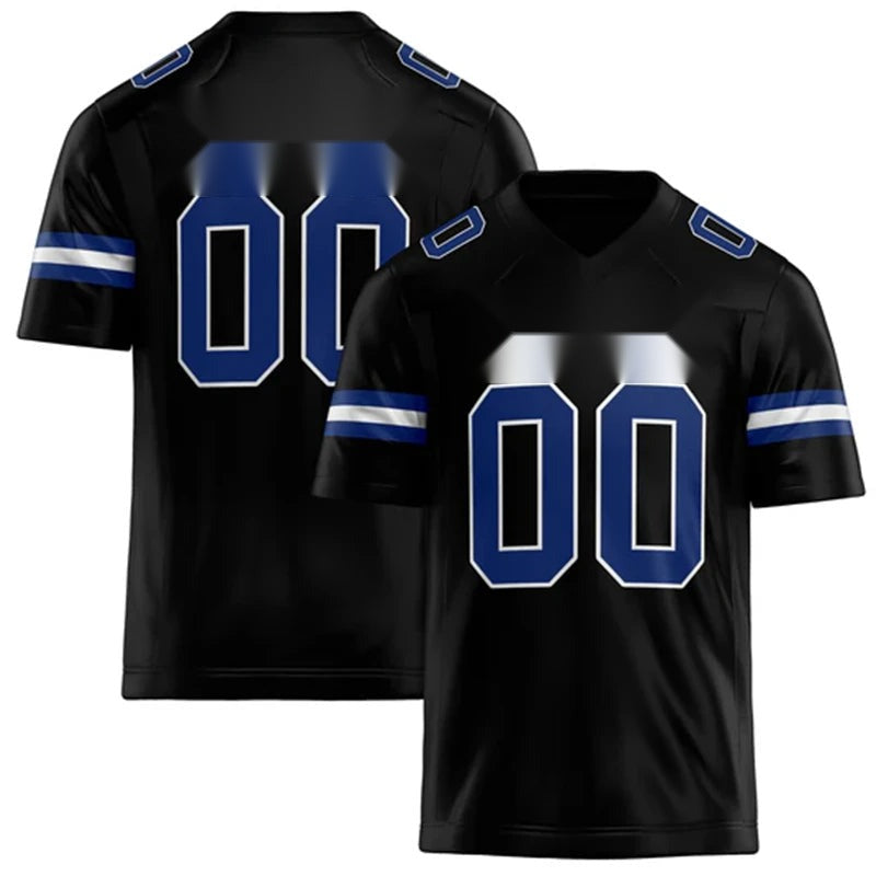 Men's Black Quick Dry Rugby Tee – Custom Team Name & Number