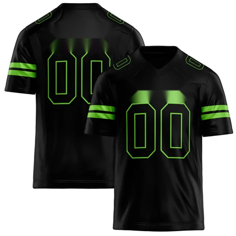 Men's Black Quick Dry Rugby Tee – Custom Team Name & Number