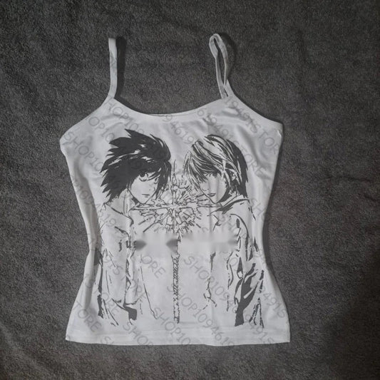Y2K Graphic Tank Top Women Punk Vintage Streetwear Goth Harajuku Vest