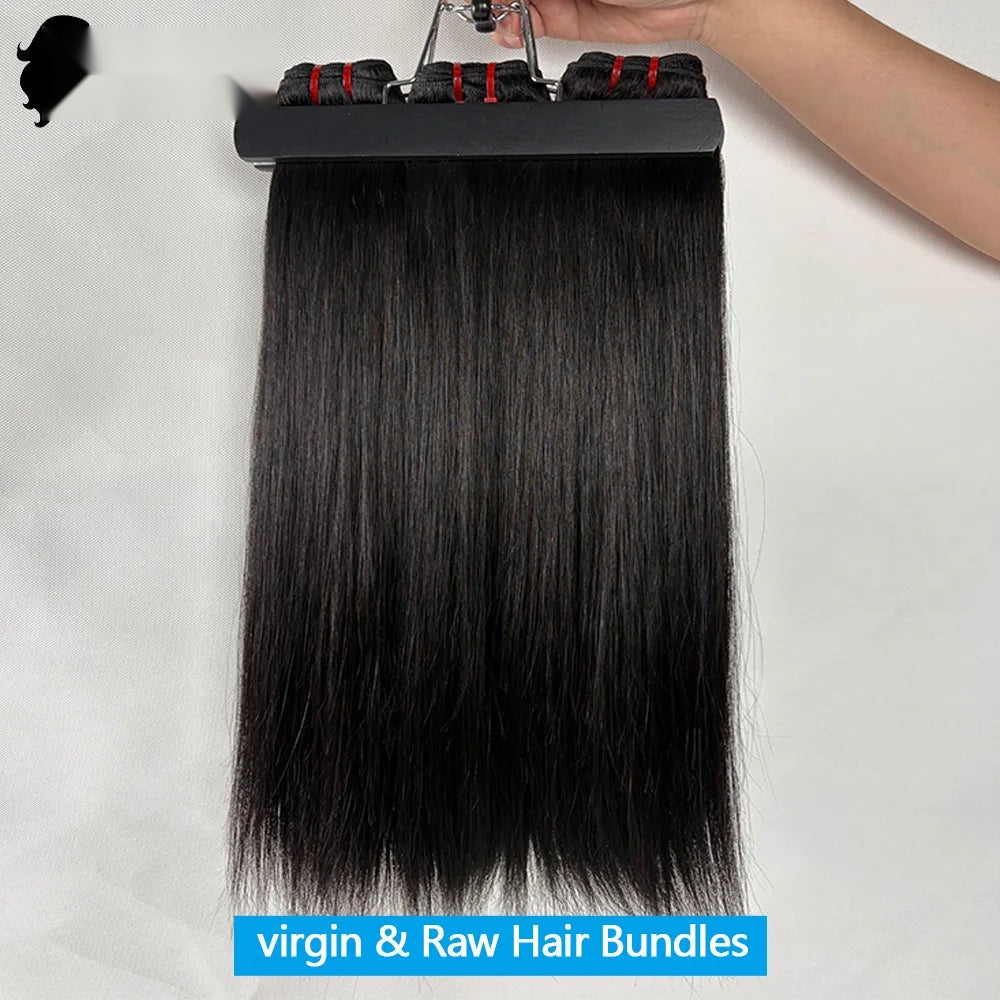 Straight Human Hair Bundles - Double Drawn