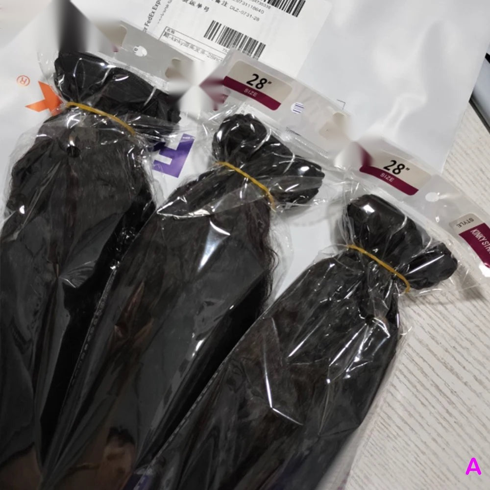 Straight Yaki Human Hair Bundles - Relaxed Texture Extensions