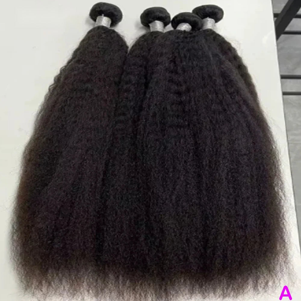 Straight Yaki Human Hair Bundles - Relaxed Texture Extensions
