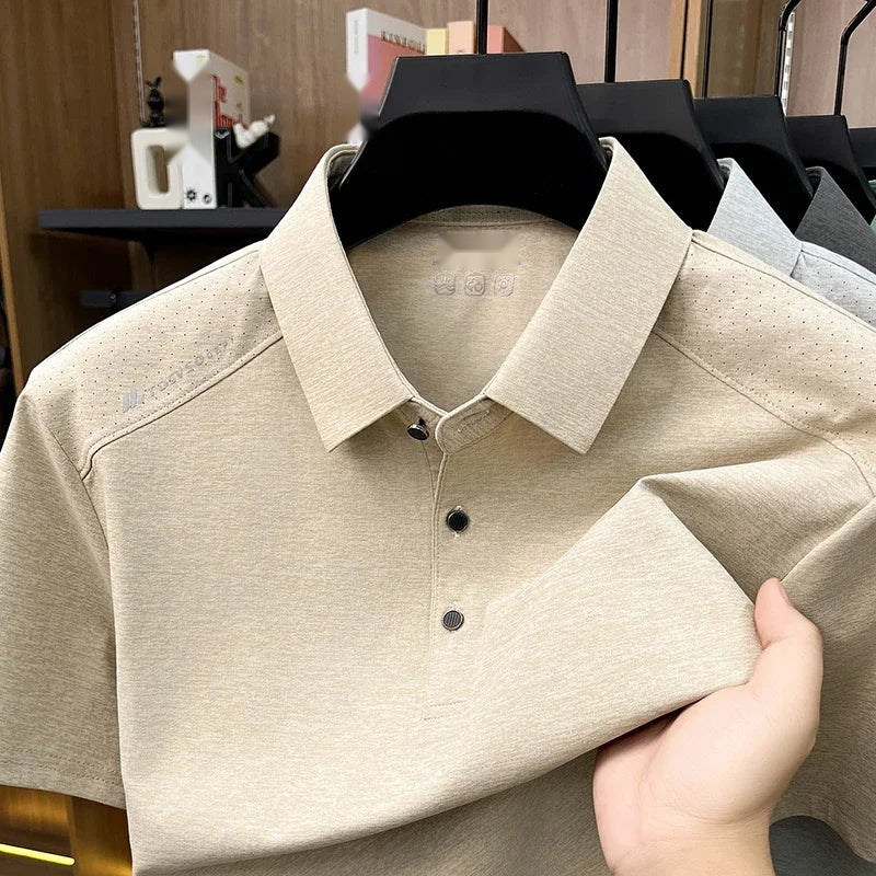 Men's Modern Polo Shirt - Slim Fit, Short Sleeve Business Casual
