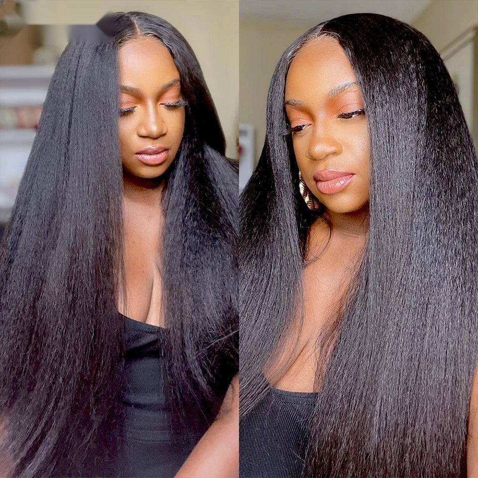 Straight Yaki Human Hair Bundles - Relaxed Texture Extensions