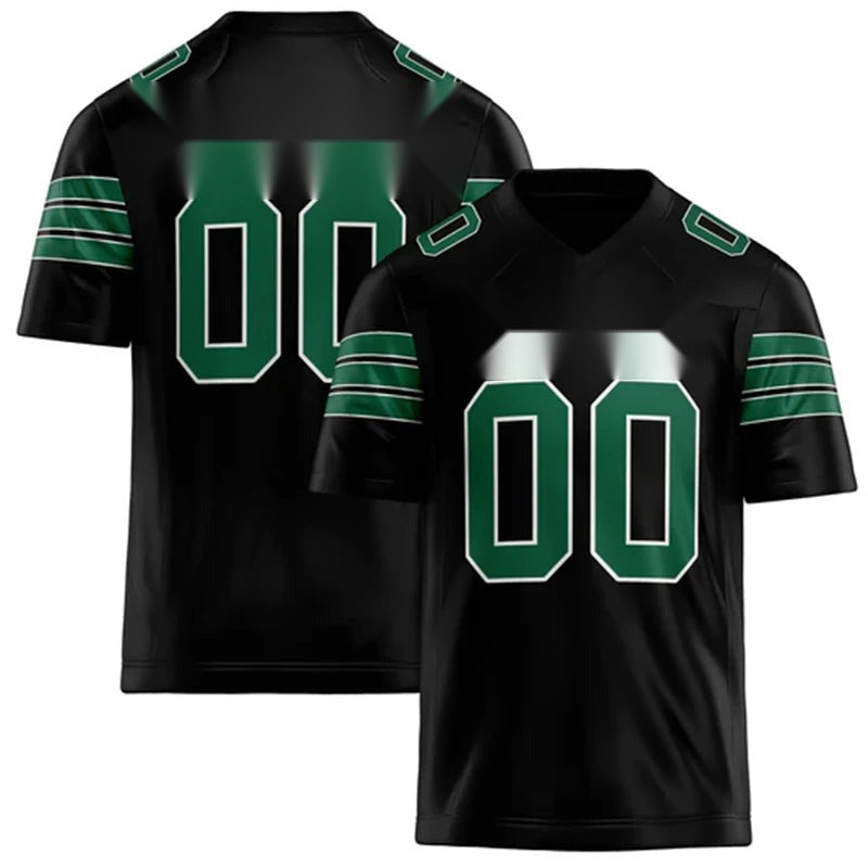 Men's Black Quick Dry Rugby Tee – Custom Team Name & Number