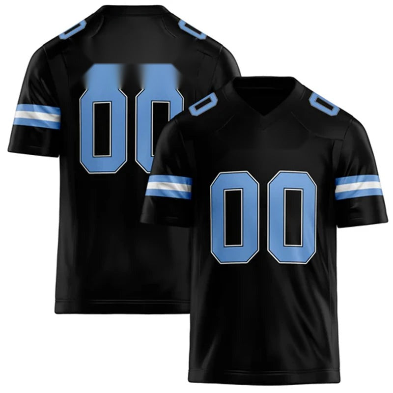 Men's Black Quick Dry Rugby Tee – Custom Team Name & Number