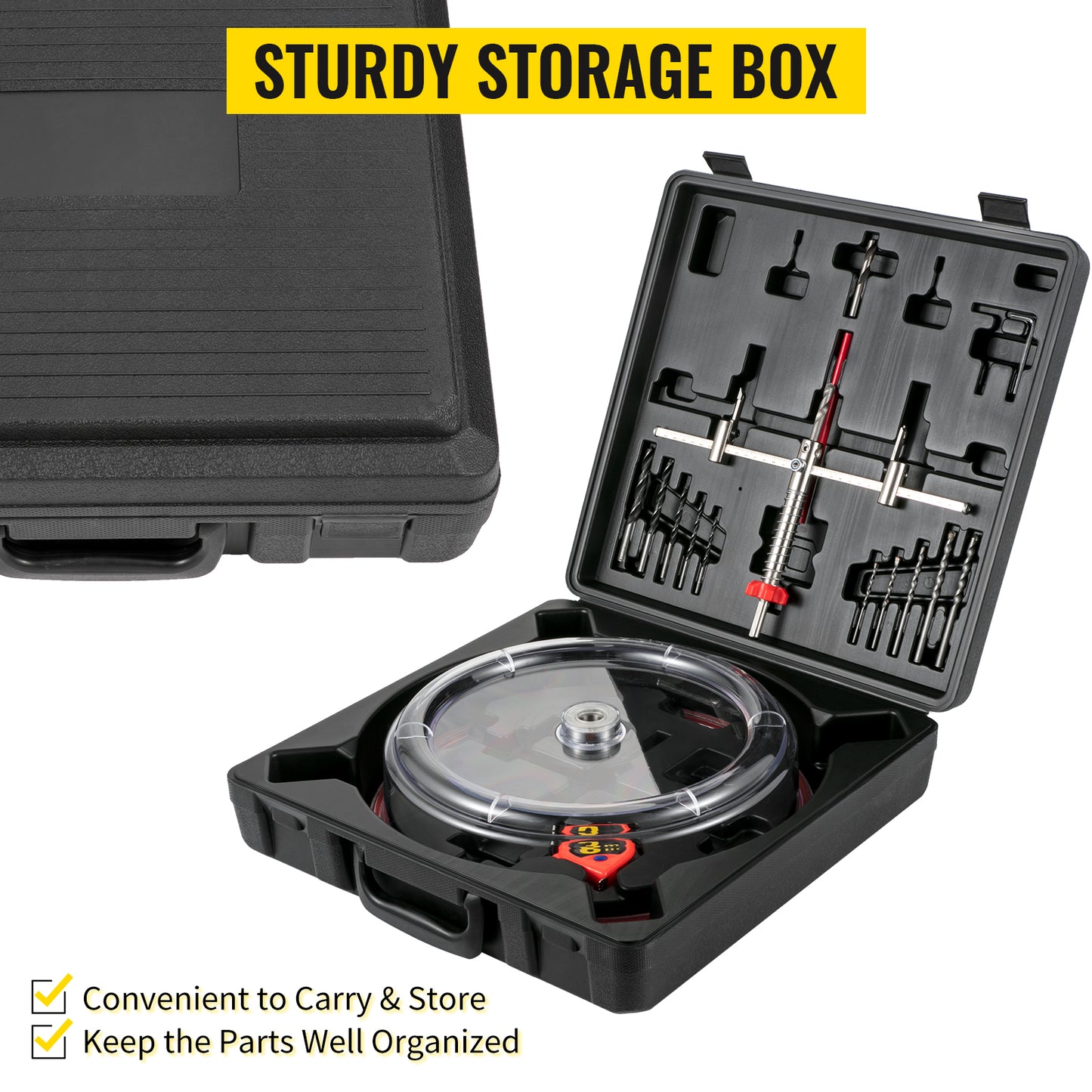 SucceBuy Adjustable Steel Hole Saw Cutter Kit 40-200mm w/ Shield Hole Cutter Drill Bit DIY Tool Sheetrock Veneer Slate