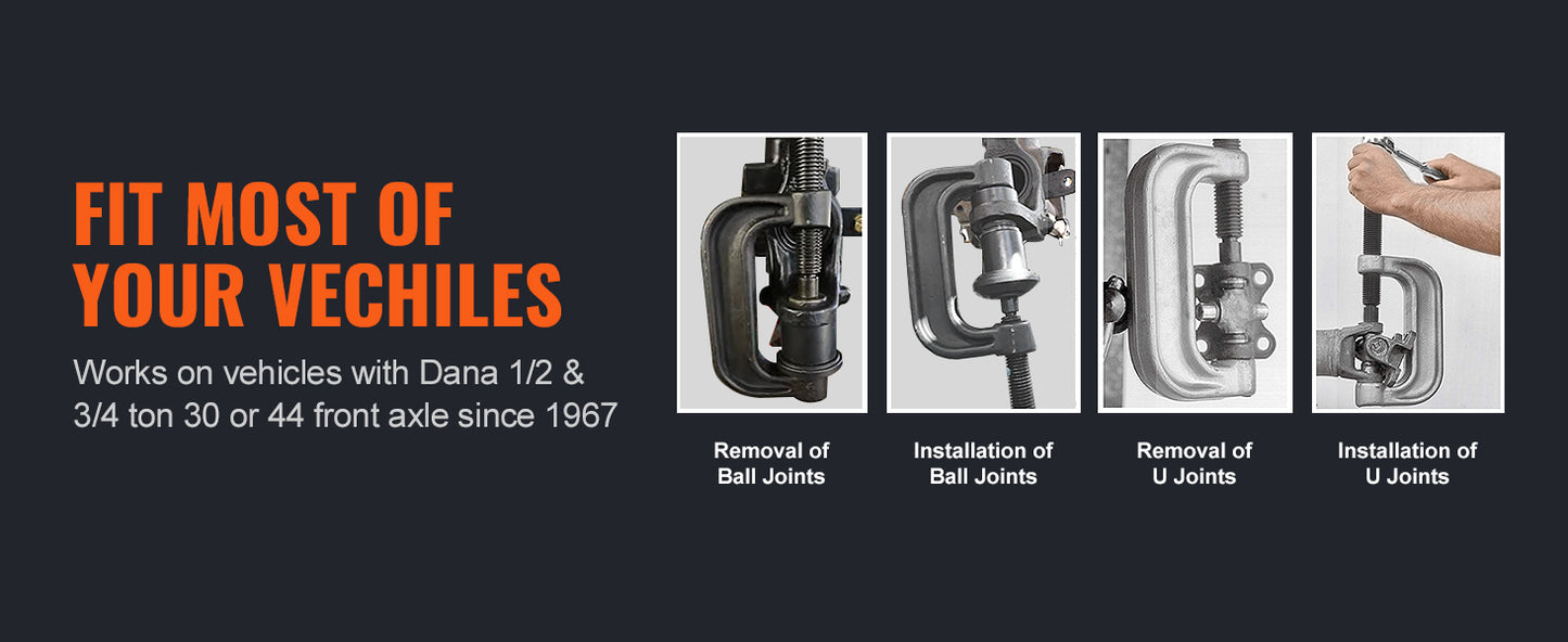 25-Piece Ball Joint Press Kit – Heavy-Duty C-Press Tool for Ford, GM, Dodge, Jeep & Dana Axles