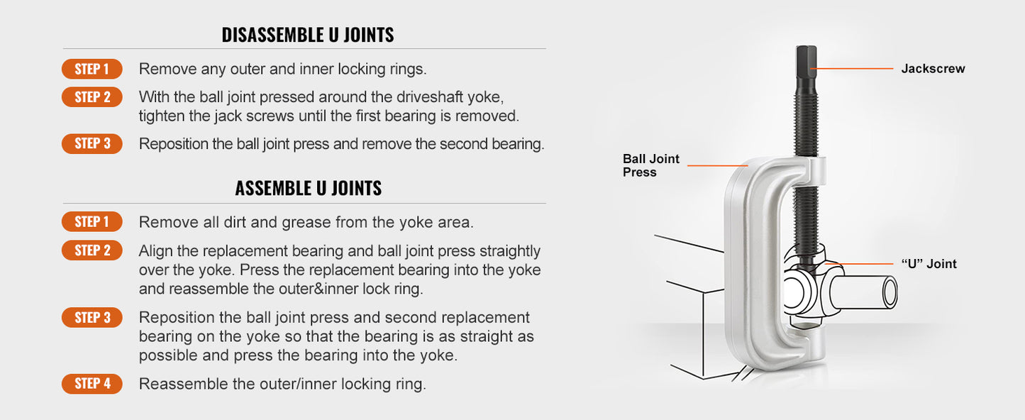 25-Piece Ball Joint Press Kit – Heavy-Duty C-Press Tool for Ford, GM, Dodge, Jeep & Dana Axles