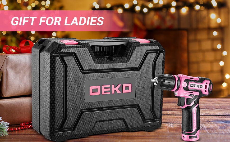 DEKO Home Mechanic Toolbox with 12V Power Cordless Drill Hand Repair Tools Sets Combo Kits Storage Organizer Drawer Case