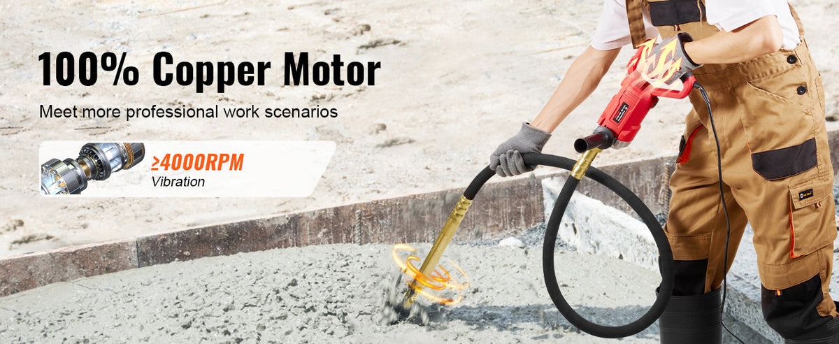 800W Concrete Vibrator, 13000 VPM Portable Pencil Cement Tool