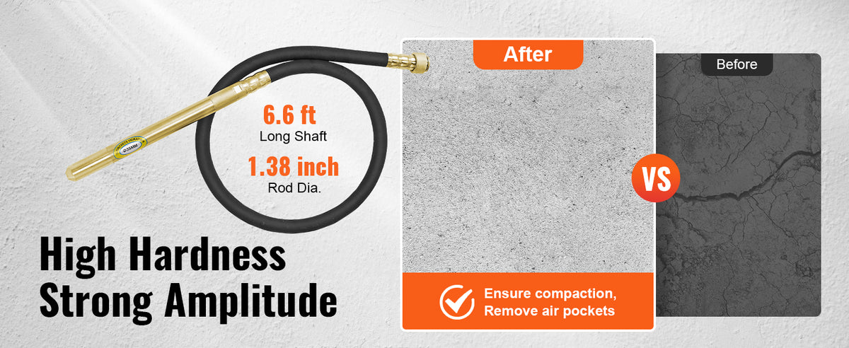 800W Concrete Vibrator, 13000 VPM Portable Pencil Cement Tool